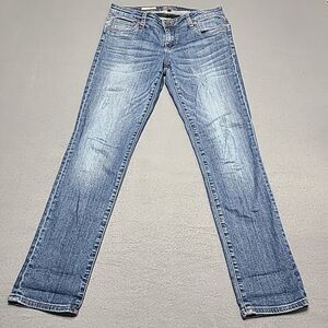 Kut From The Kloth Womens Jeans 4 Boyfriend Slim Straight Faded Front Blue